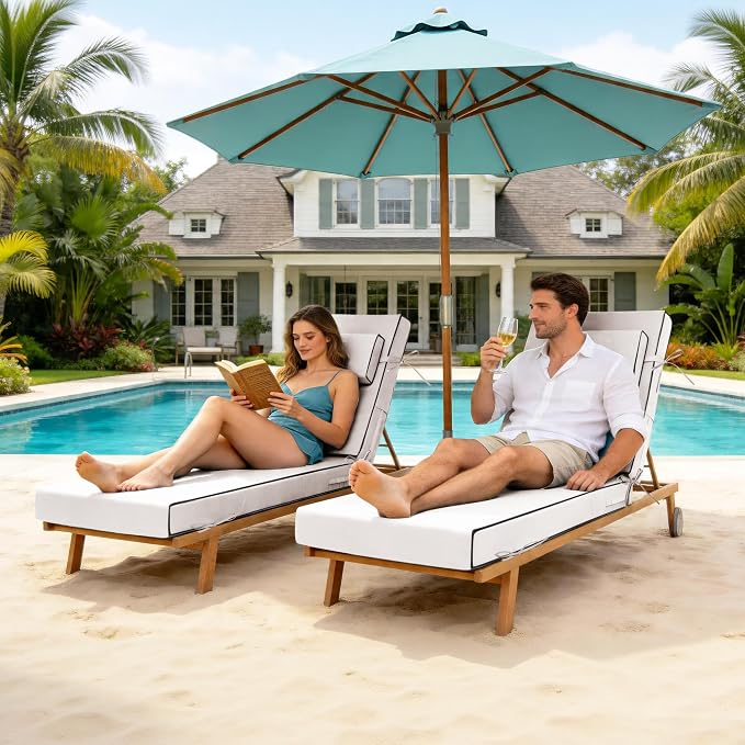 Chaise Lounge Cushions Outdoor 72x21x6 Inch, Fade Resistant 6'' Thicken Outdoor - Image 2