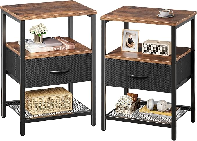 Huuger Nightstand Set of 2, Night Stand by Huuger