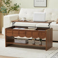 Lift Top Coffee Table with Hidden Compartment, 2 Tier Wooden Center Table with by ORRD