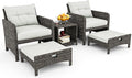 Pamapic Outdoor Furniture 5 Piece Patio Conversation Set, Wicker Rattan Patio by Pamapic