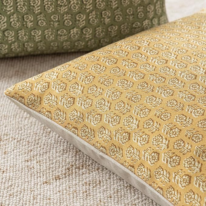 Foindtower Set of 2 Decorative Neutral Floral Print Throw Pillow Covers Vintage - Image 3