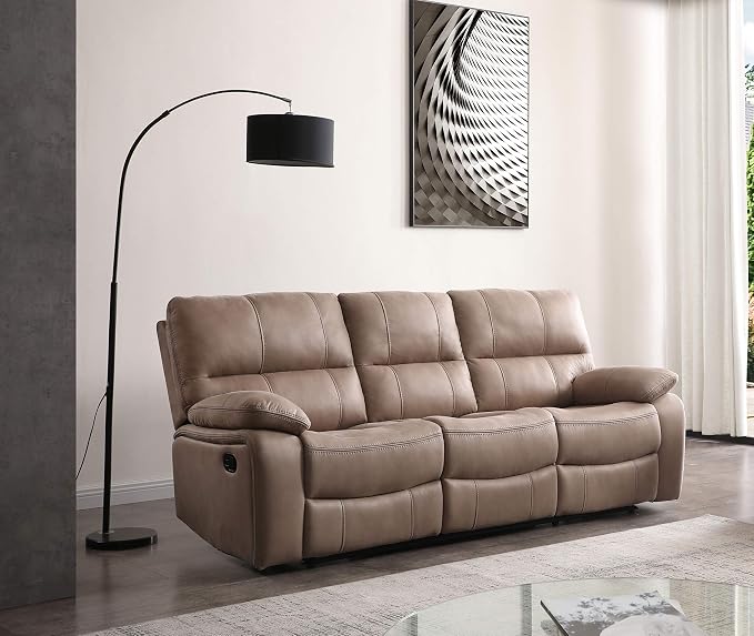 Betsy Furniture Microfiber Reclining Sofa Couch Set Living Room Set 8007 by BetsyFurniture