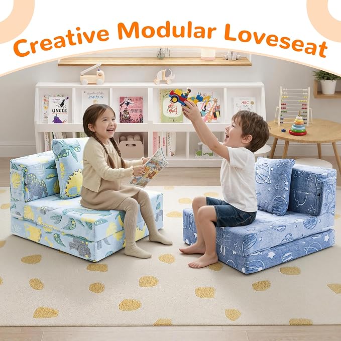 MeMoreCool Glow Dinosaur Tri-fold Sofa Bed - Image 6
