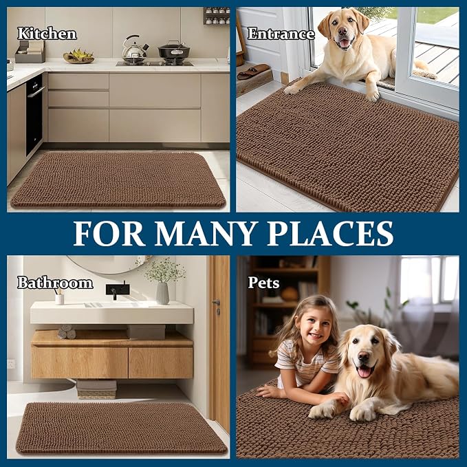 OLANLY Dog Door Mat for Muddy Paws 47x20, Absorbs Moisture and Dirt, Absorbent - Image 8
