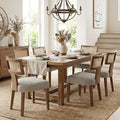 HNY Mid Century Modern Rattan Dining Chairs Set of 6, Farmhouse PU Leather by HNY