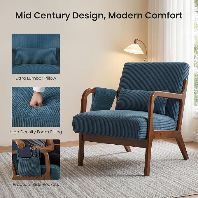 DUMOS Accent Chairs Set of 2, Mid Century Modern Accent Chair - Image 4