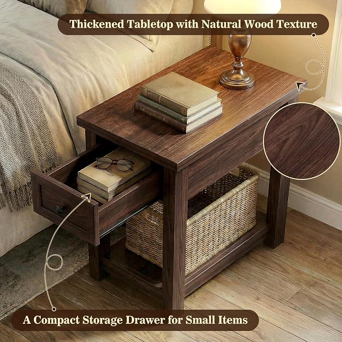 Armocity Narrow End Table with Charging Station - Image 7