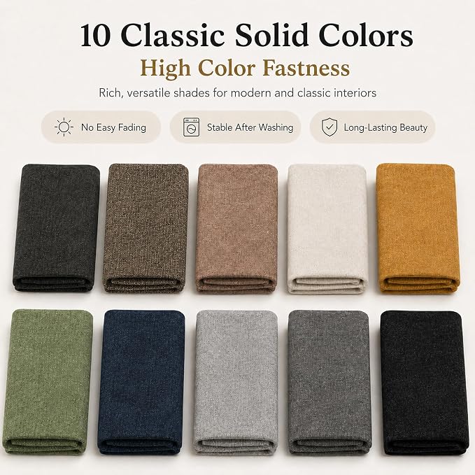 Mini Chenille Linen Blend Upholstery Fabric by the Yard, 57 Inch Wide Soft - Image 4