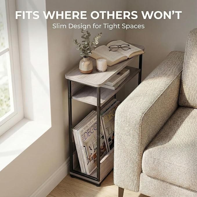 Narrow Side Table, 3-Tier Slim End Table - Image 9