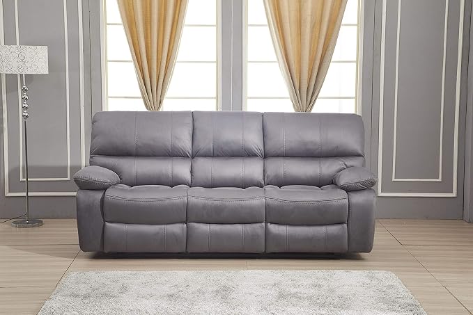 Betsy Furniture Microfiber Reclining Sofa Couch Set Living Room Set 8007 - Image 2