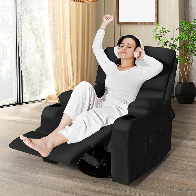 LEVELEVE Rocking Recliner Chair, Massage Rocker Recliner Chair - Image 2