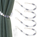 OCIOLI 4 Pieces of Wood Bead Curtain Tieback Boho Curtain Holdbacks Curtain by OCIOLI