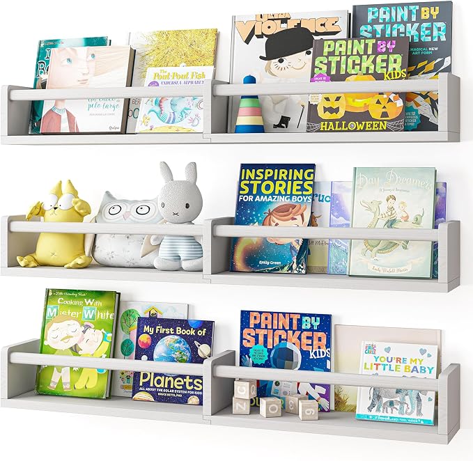 Fixwal Nursery Bookshelves, 32in Floating Bookshelves by Fixwal