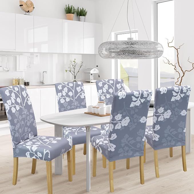 BIETYONE Stretch Dining Chair Covers Set of 6, Soft Removable Washable Kitchen - Image 2