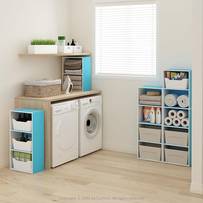 Furinno Luder Bookcase / Book / Storage, Light Blue/White - Image 2