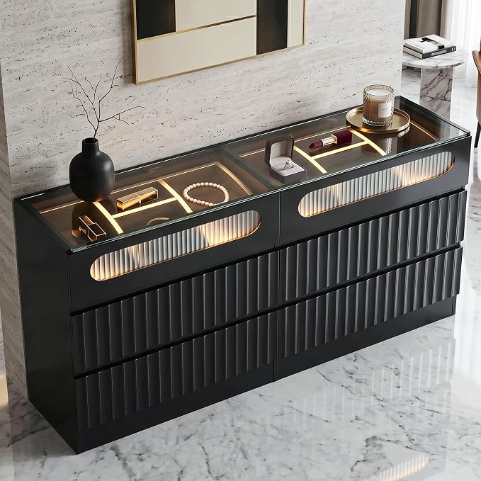 senlin Fluted 6 Drawer Dresser, by SENLIN