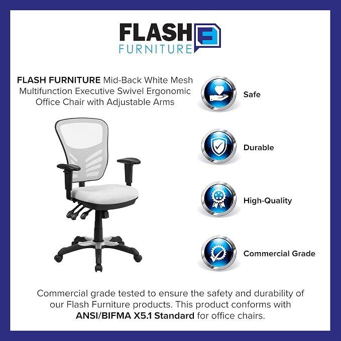 Flash Furniture Nicholas Mid-Back Swivel Office and Gaming Chair, Ergonomic - Image 11