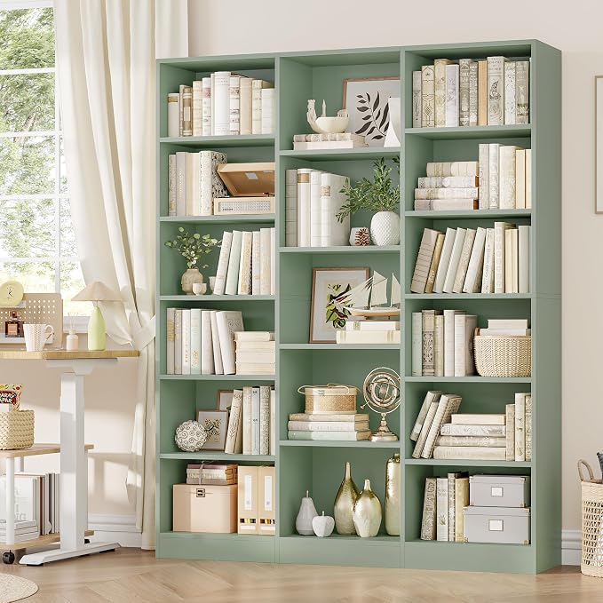 FACBOTALL Triple Wide Bookshelf, 6 Tier Large Bookshelf, Bookcase - Image 4