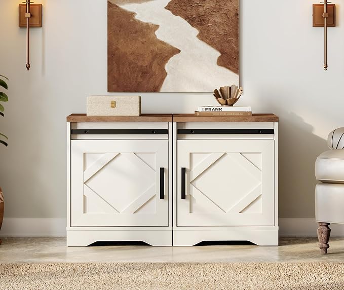 WAMPAT 24.3-inch Tall Farmhouse End Table Set of 2 by WAMPAT