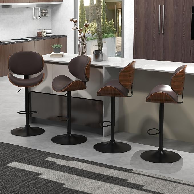 civama Bar Stools Set of 6 for Kitchen Counter, Adjustable Bar Height Chairs - Image 7