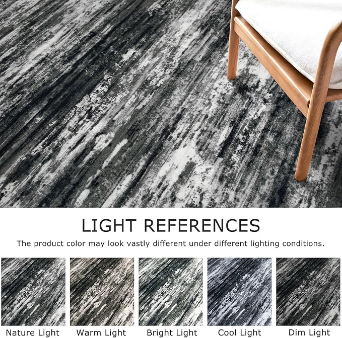 KOZYFLY 3x8 Ft Rug Modern Ombre Runner Rug - Image 4