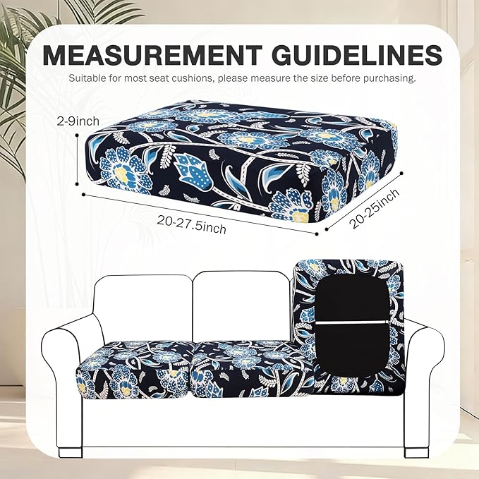 hyha 14Pcs Patio Cushion Covers, Stretch Outdoor Couch Cushion Covers, Washable - Image 2