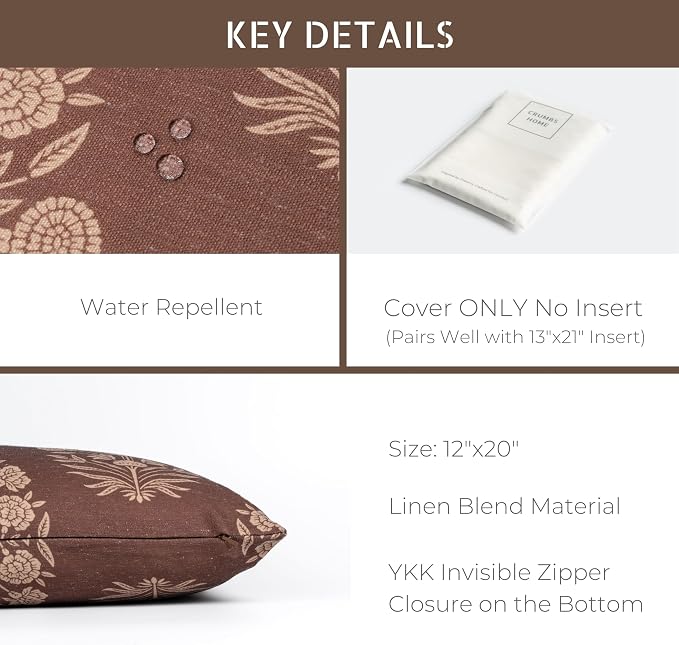 Crumbs Home Modern Farmhouse California Casual Indoor Outdoor Lumbar Pillow - Image 5