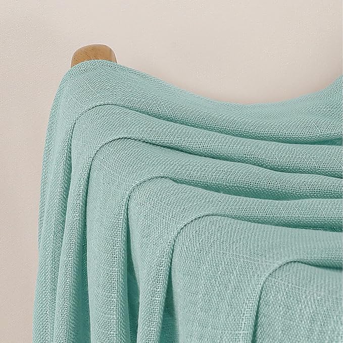 Chyhomenyc Extra Long Aqua Green Semi Sheer Curtains 120 Inches Long 2 Panels - Image 8