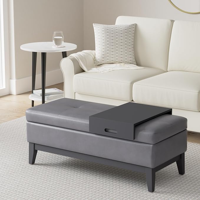 SIMPLIHOME Oregon Storage Ottoman Bench - Image 2