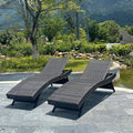 Set of Foldable Long Reclining Patio Seating Chairs, 2 Folding Chairs Patio by Asifom