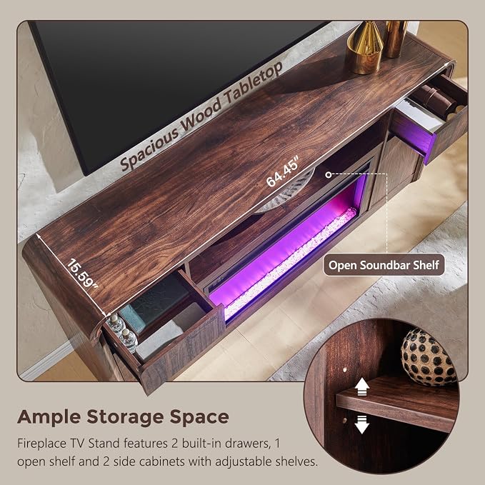 Modern Fireplace TV Stand with 36" LED Electric Fireplace - Image 5