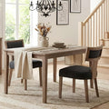 HNY Mid Century Modern Dining Chairs Set of 2, Farmhouse Linen Fabric by HNY