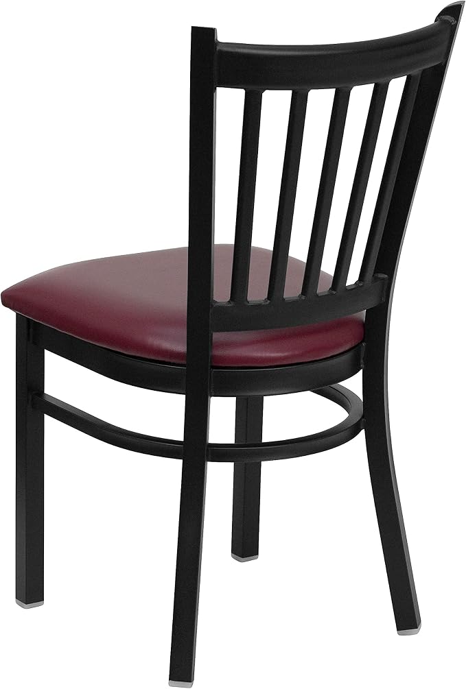 Flash Furniture 4 Pack HERCULES Series Black Vertical Back Metal Restaurant - Image 5