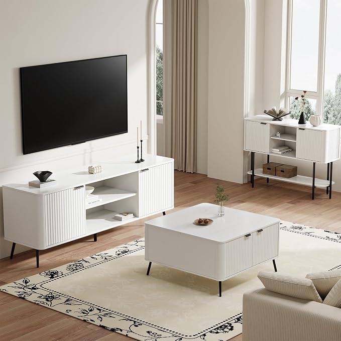 Fatmok Fluted Furniture Collection – 58" TV Stand Entertainment Center by Fatmok