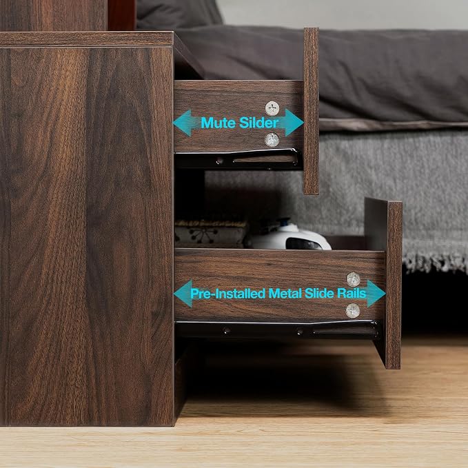 HOMMPA Set of 2 Rustic Nightstand - Image 8