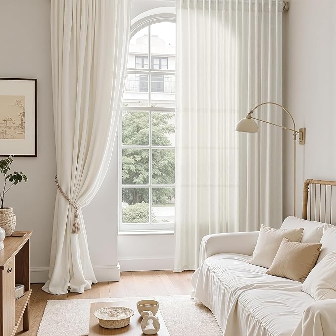 Nanspring Natural Linen Curtains 108 Inches Long - Image 6