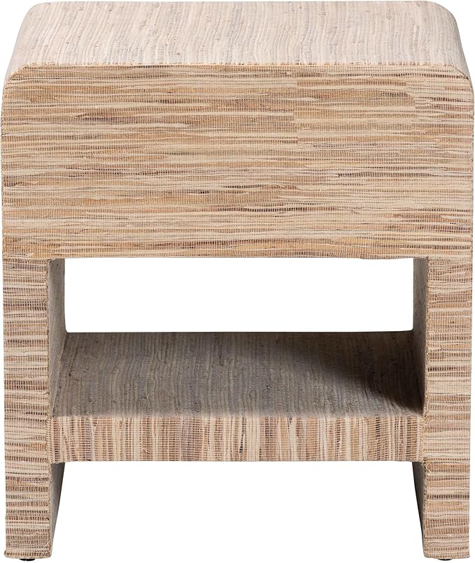 Bali & pari Callan Bohemian Woven Natural Grasscloth 1-Drawer Nightstand - Image 7