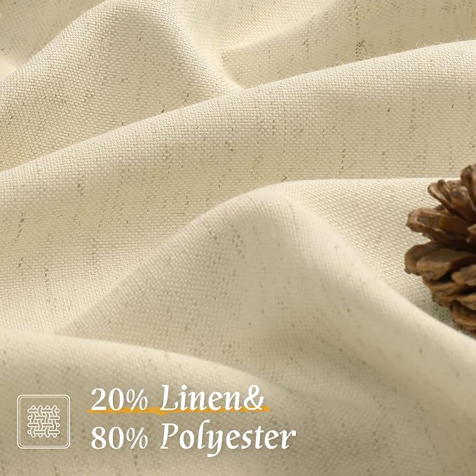 LAMIT Beige Linen Curtains 84 inches - Image 2