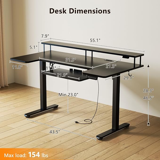 OffiGo U Shaped Electric Standing Desk - Image 3