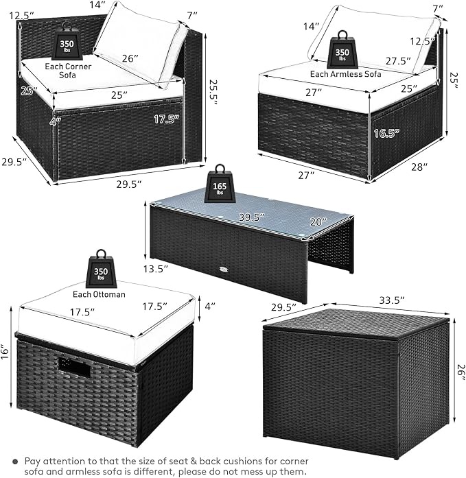 Tangkula 8 Pieces Patio Furniture Set - Image 4