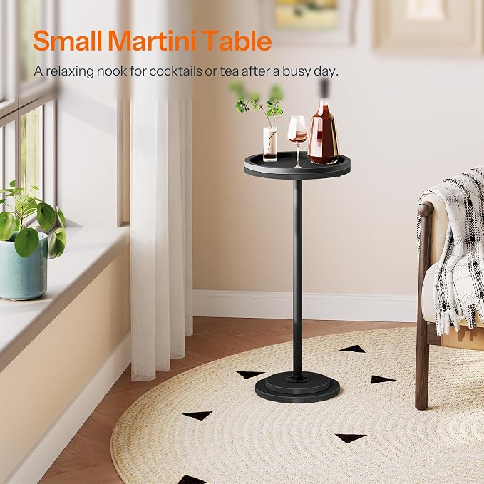 HOOBRO Small Round Side Table, Drink Table, Coffee Martini Table - Image 6