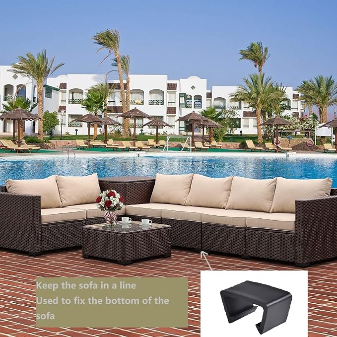 SUQ I OME 10 Pack Outdoor Patio Rattan Furniture Clips, Patio Wicker Rattan - Image 4