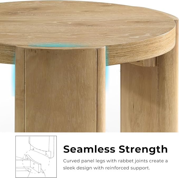 Furniture of America Carys Modern Solid Wood 20-inch Round End Table - Image 3