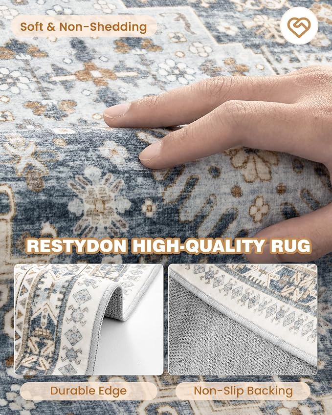 4x6 Area Rugs for Living Room, Non-Slip Backing Small Kids Rugs for Bedroom - Image 7