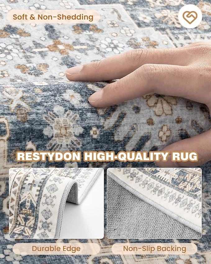 Runner Rug 2x8 Runners for Hallways Non Slip Washable, Vintage Hallway Runner - Image 7