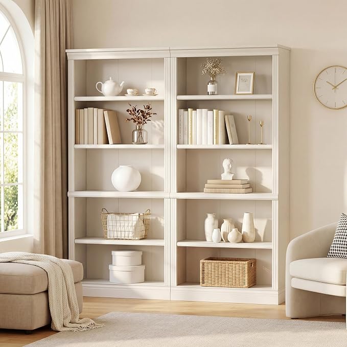 Furniwell Bookcase Bookshelves, 5-Shelf Tall Bookcase 71" Wood Open Display - Image 3