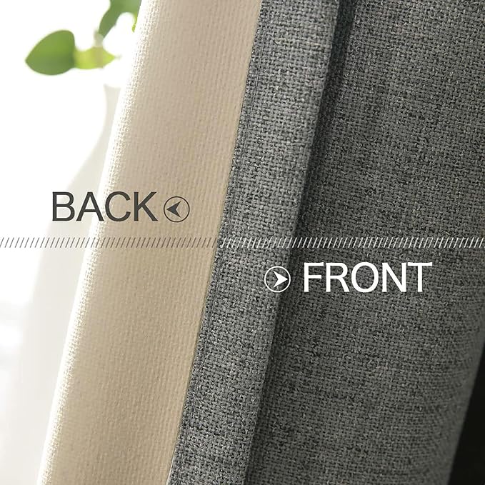 MIULEE Linen Texture 90 Inches Curtains - Image 6