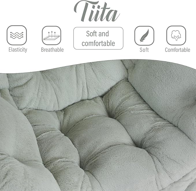 Tiita Lazy Chair with Ottoman, Comfy Leisure Sofa Armchair with Ottoman - Image 4