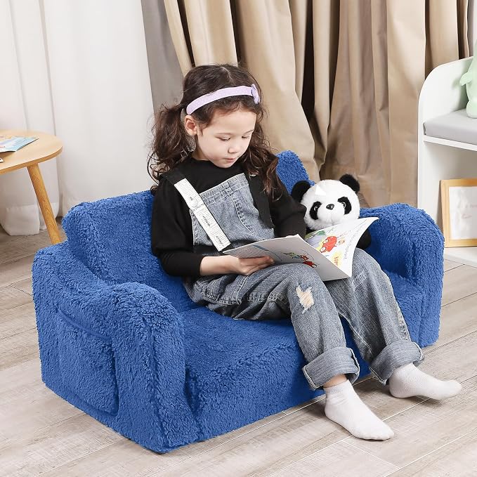 MOMCAYWEX Kids Sofa, 2-in-1 Flip-Out Foam Couch, Soft Play Lounge Chair - Image 2