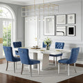Henf 7 Pieces Faux Marble Dining Table Set by Henf